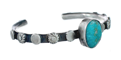 Native American Sterling Silver Turquoise Cuff Bracelet AX129805